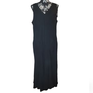 Lennie by Nina Leonard Womens black linen mix maxi dress size 14